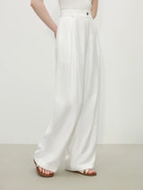 FSLE 2025 Summer Old Money Vest Wide-Leg Pants Set Vintage Tailored Two-Piece Adjustable Waist Eco Linen for Boardroom to Brunch