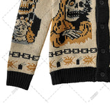 Y2K Gothic Ghost Portrait Knit Sweater – Oversized Harajuku Fall/Winter Cardigan