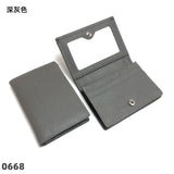 Dropshipping Custom Name Genuine Leather Men Women Business Card Holder Bifold Credit Card Case With ID Window