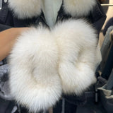 Women's Fox Fur Denim Winter Jacket – 2025 USA Streetwear Edition
