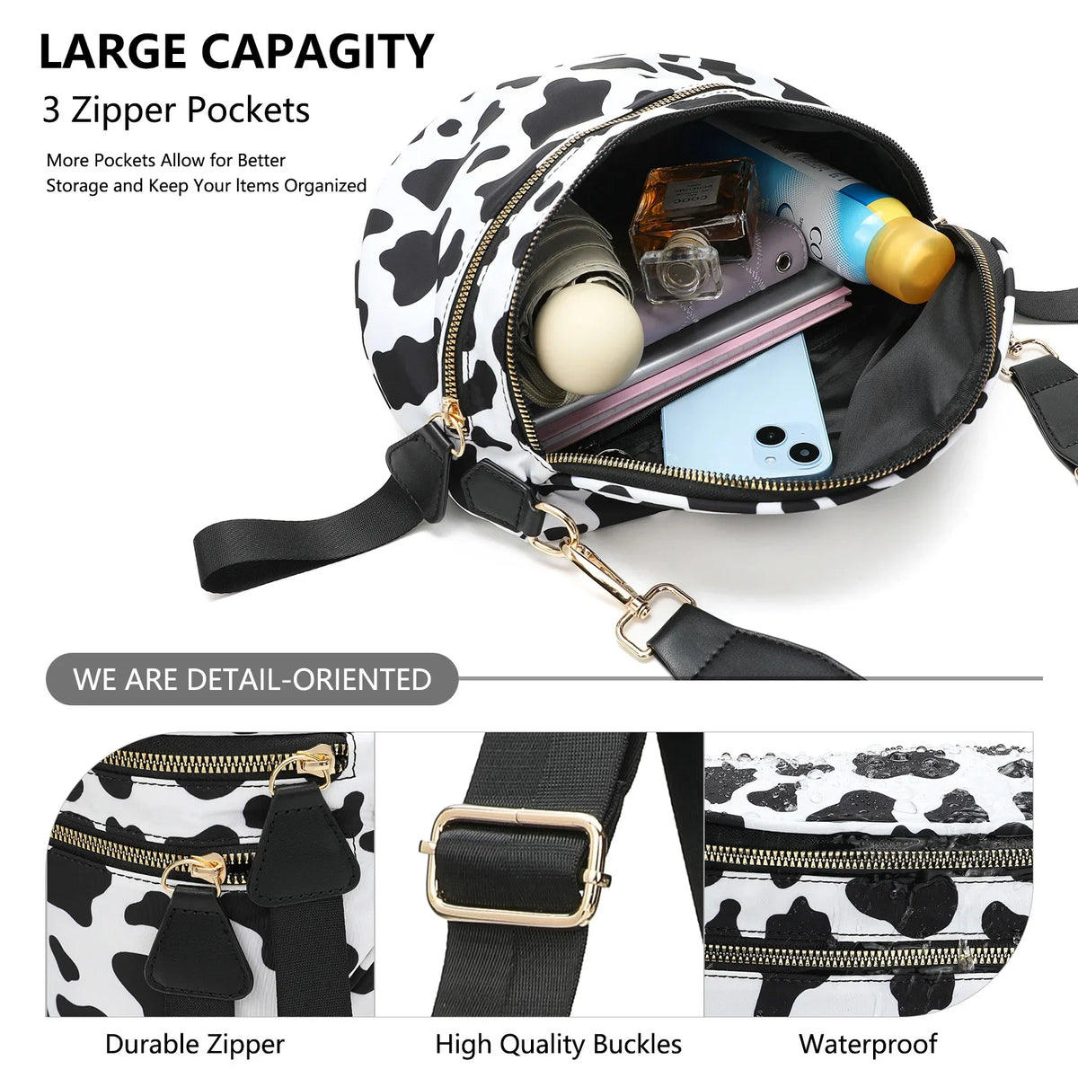 Women Checkered Bum Bag Casual Fanny Pack Large Capacity Crossbody Adjustable Strap Simple Shoulder Mommy Bag Daily Travel Tote