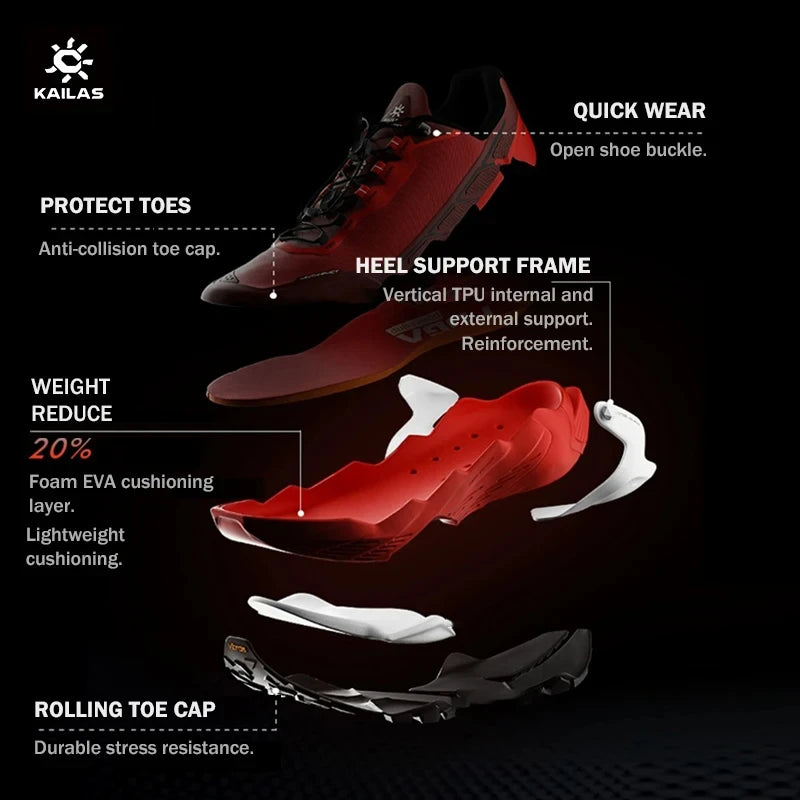 KAILAS FUGA DU Trail Running Shoes Men's Sandproof Powerful Grip Anti-slip Outdoor Breathable Sneakers Athletic Shoes KS2413111