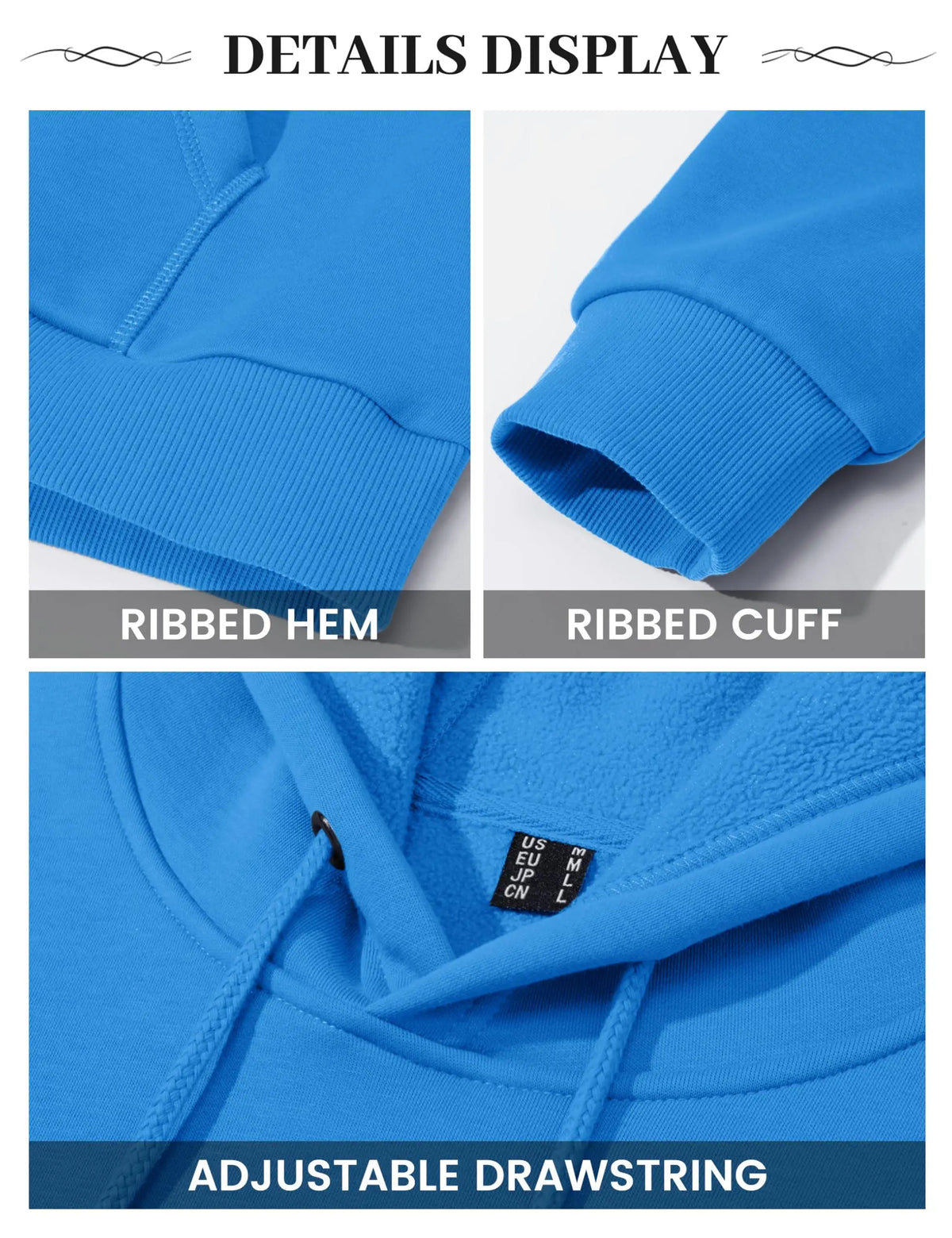 TACVASEN Autumn Winter Fleece Hoodies Mens Thermal Warm Hooded Sweatshirts Pockets Casual Hoodies Pullover Tops Male