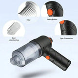Cordless Handheld Vacuum – Blow & Suction, USB Rechargeable