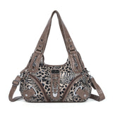 Women Handbags Leopard Bag Top-handle Handbag Fashion Satchel Dumpling Pack Shoulder Bag Tote Bag Hobos Large Purse