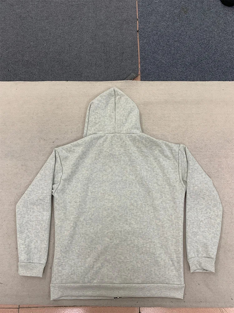 Men’s Grey Leopard Print Zip-Up Hoodie