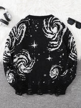 Men's Abstract Star Knit Crew Neck Sweater