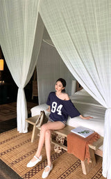 Vintage Print One-Shoulder Tee