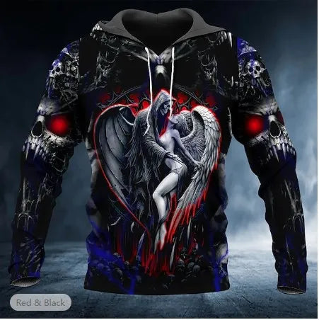 Men’s 3D Skull Print Pullover Hoodie