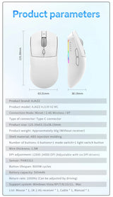 AJAZZ AJ139 V2 MC/AJ139 PRO Wireless Gaming Mouse PAW3311/PAW3395 Sensor 12000DPI/26000DPI 500mAh Bluetooth Mouse Gamer For PC