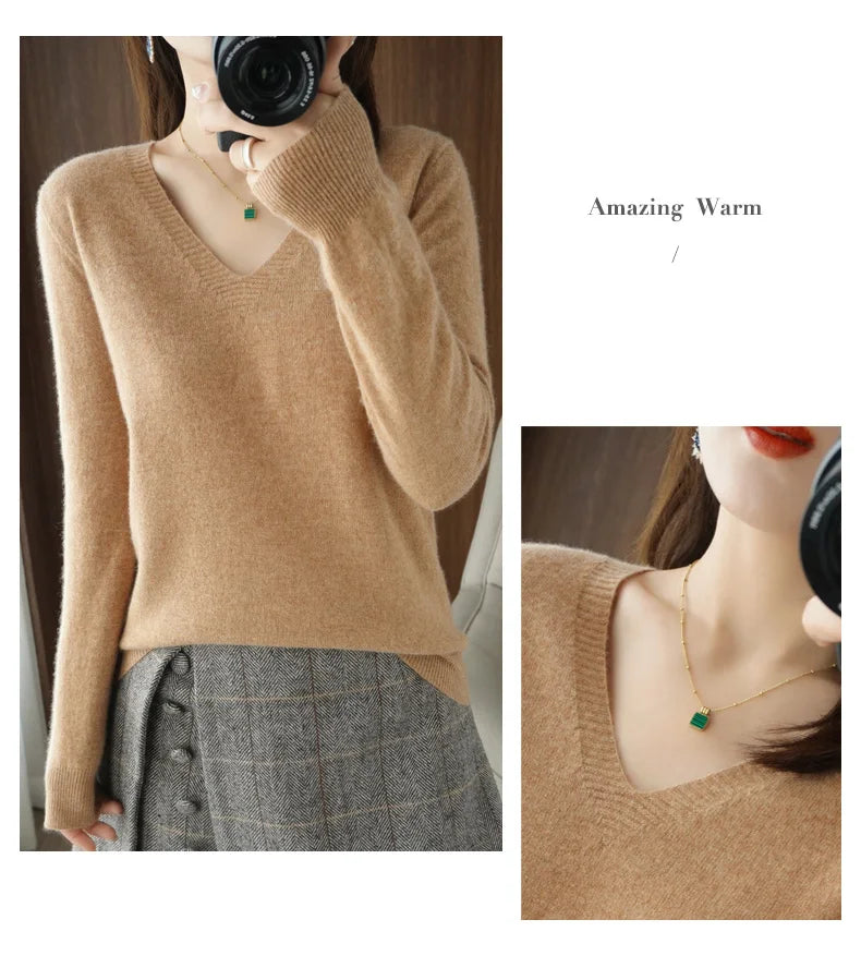 Women’s Lace V-Neck Knit Sweater
