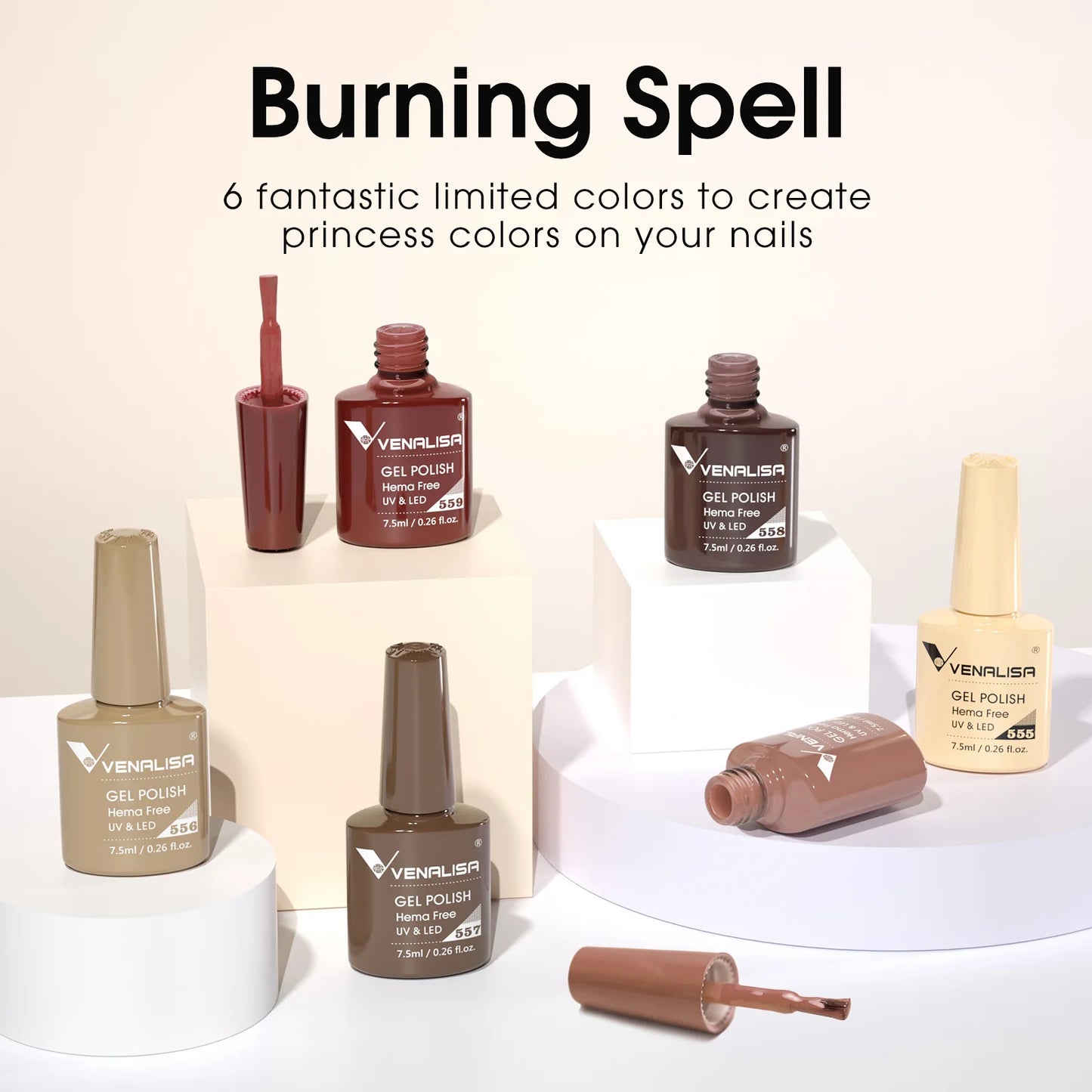 VENALISA 6pcs/kit Autumn Color Collection Fall Nails Brown Earth Gel Nail Polish TPO FREE Soak Off UV LED Semi Permanent Gel Set