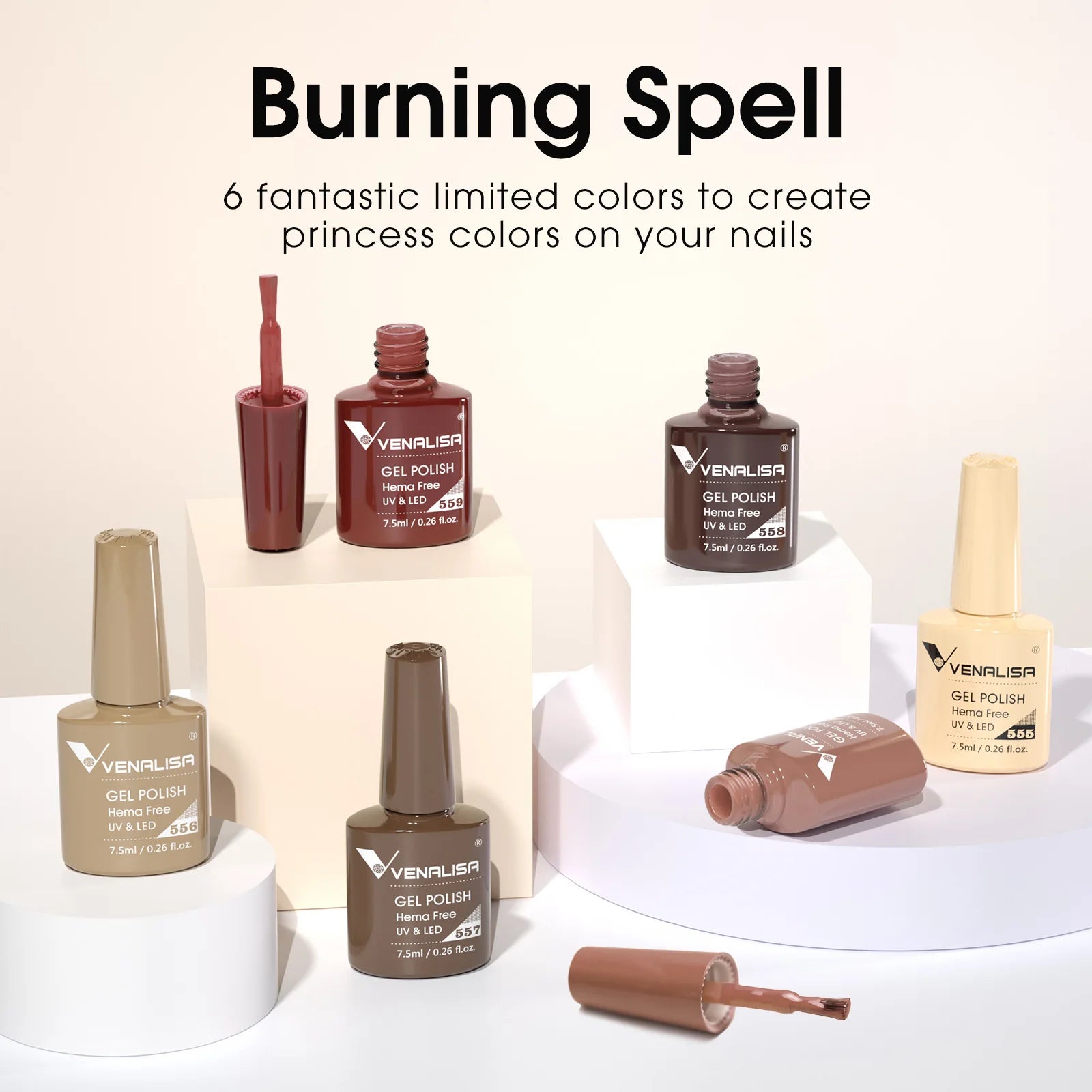 VENALISA 6pcs/kit Autumn Color Collection Fall Nails Brown Earth Gel Nail Polish TPO FREE Soak Off UV LED Semi Permanent Gel Set