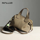 Women's Natural Cow Leather Bag Female Retro Cowhide Crossbody Bags Ladies Large Capacity Shoulder Bag for Middle aged Women