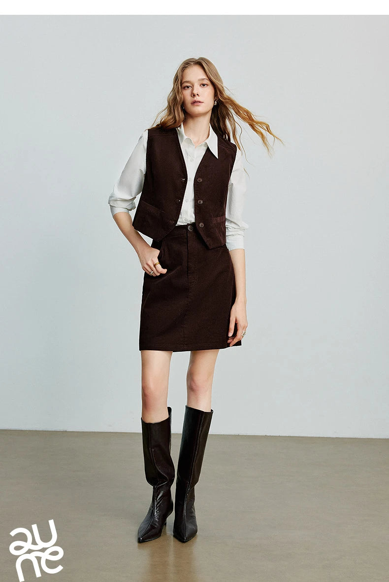 Toyouth Corduroy A-Line Mini Skirt | Autumn 2025