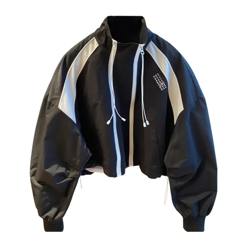 Elegant Stand Collar Zip Jacket for Women