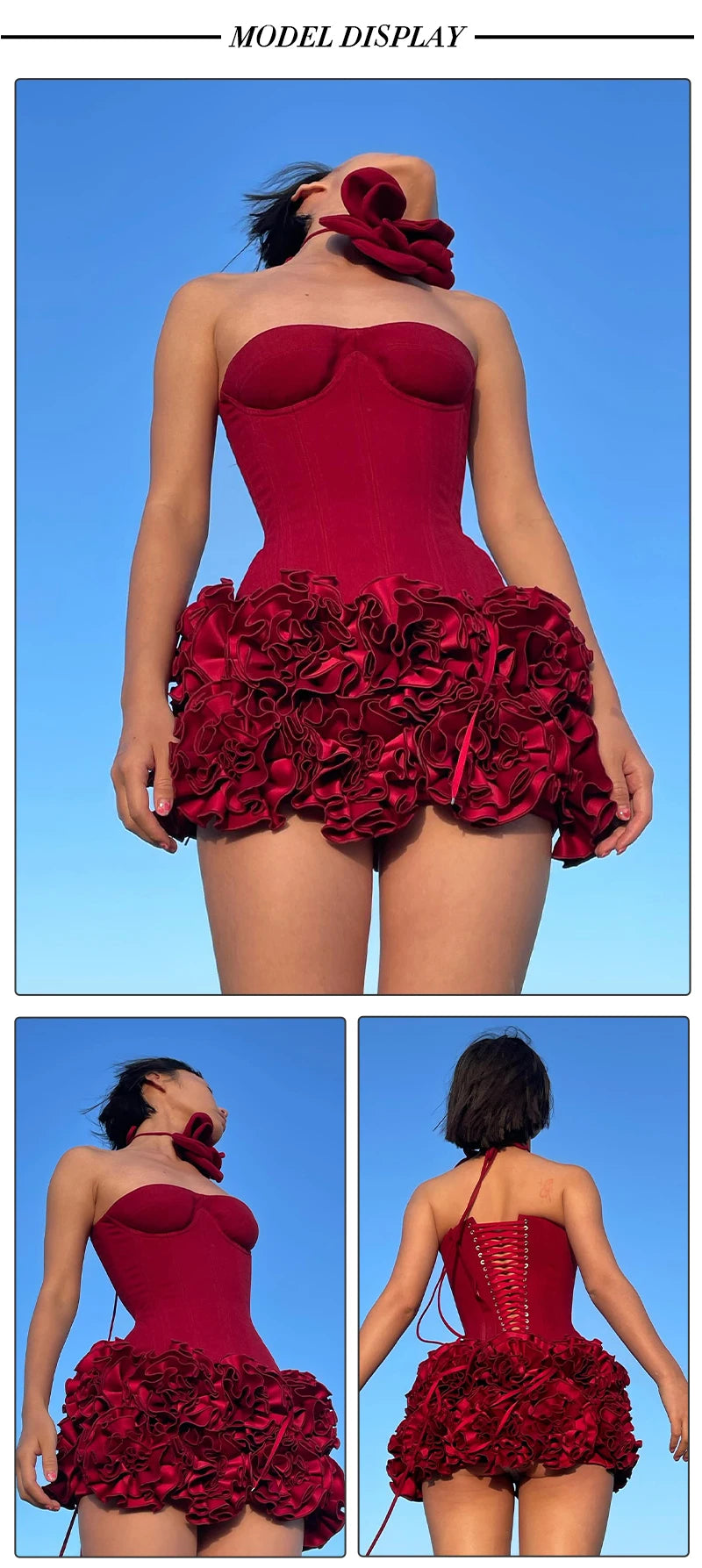 Structured Floral Mini Party Dress