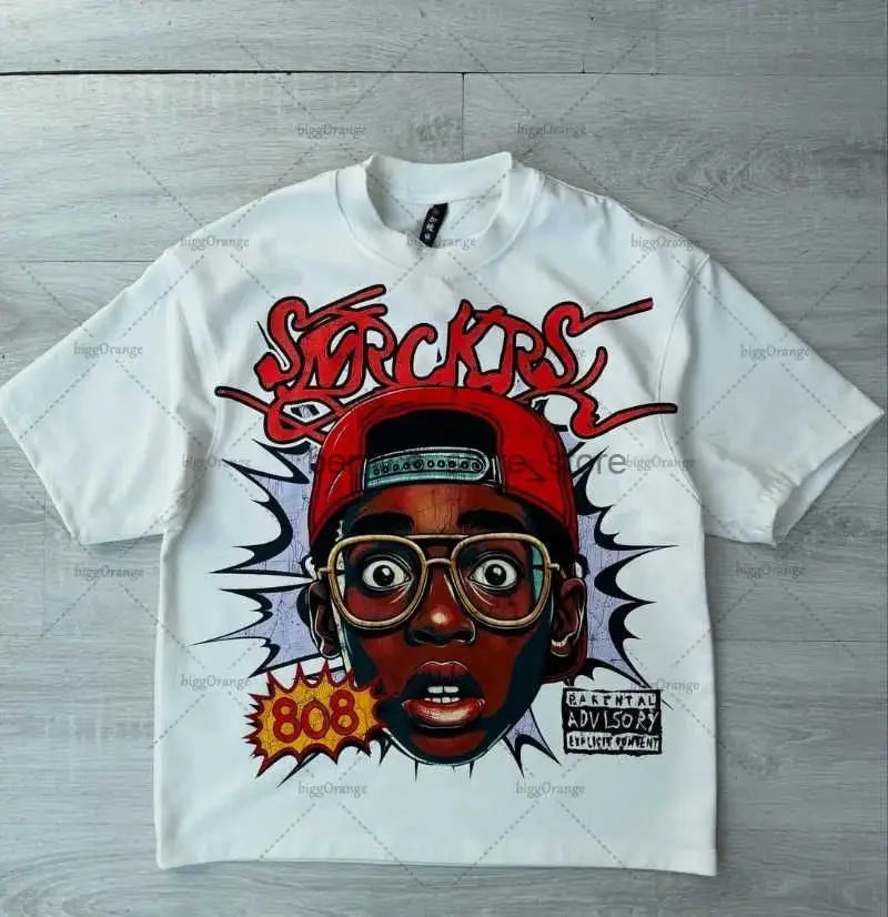 Y2K Harajuku Cartoon Print Oversized Tee