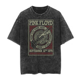 Floyd Rock Pink Delayed Washed  New Arrival Mens Clothes Tee Shirt Homme Graphic T-Shirts Men Tshirt for Men Ropa Hombre