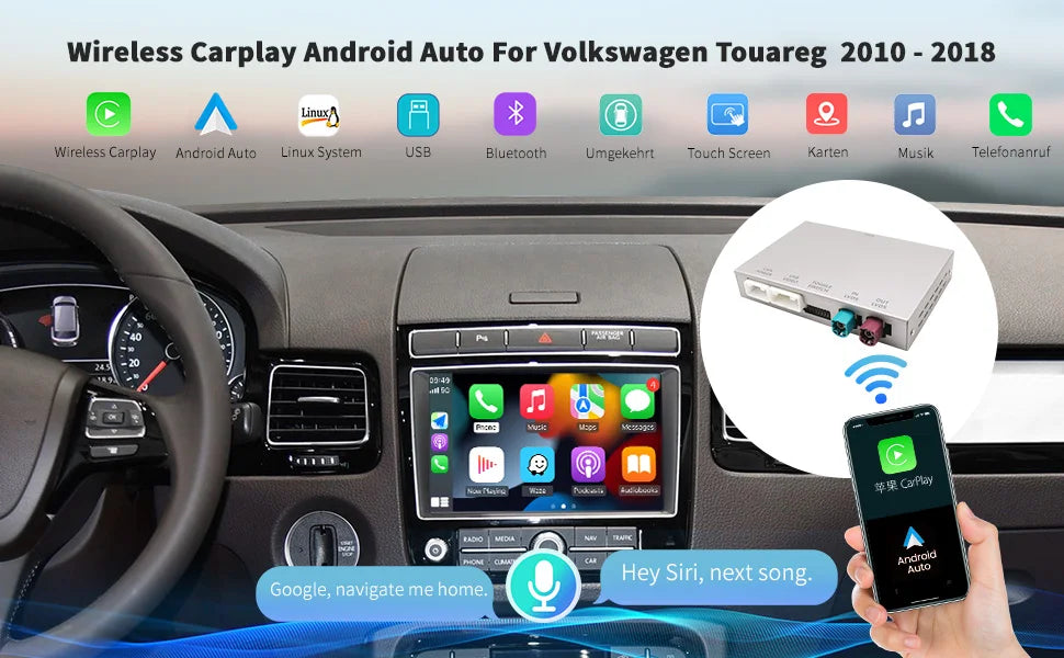 Wireless CarPlay & Android Auto for VW Touareg 7P RNS850