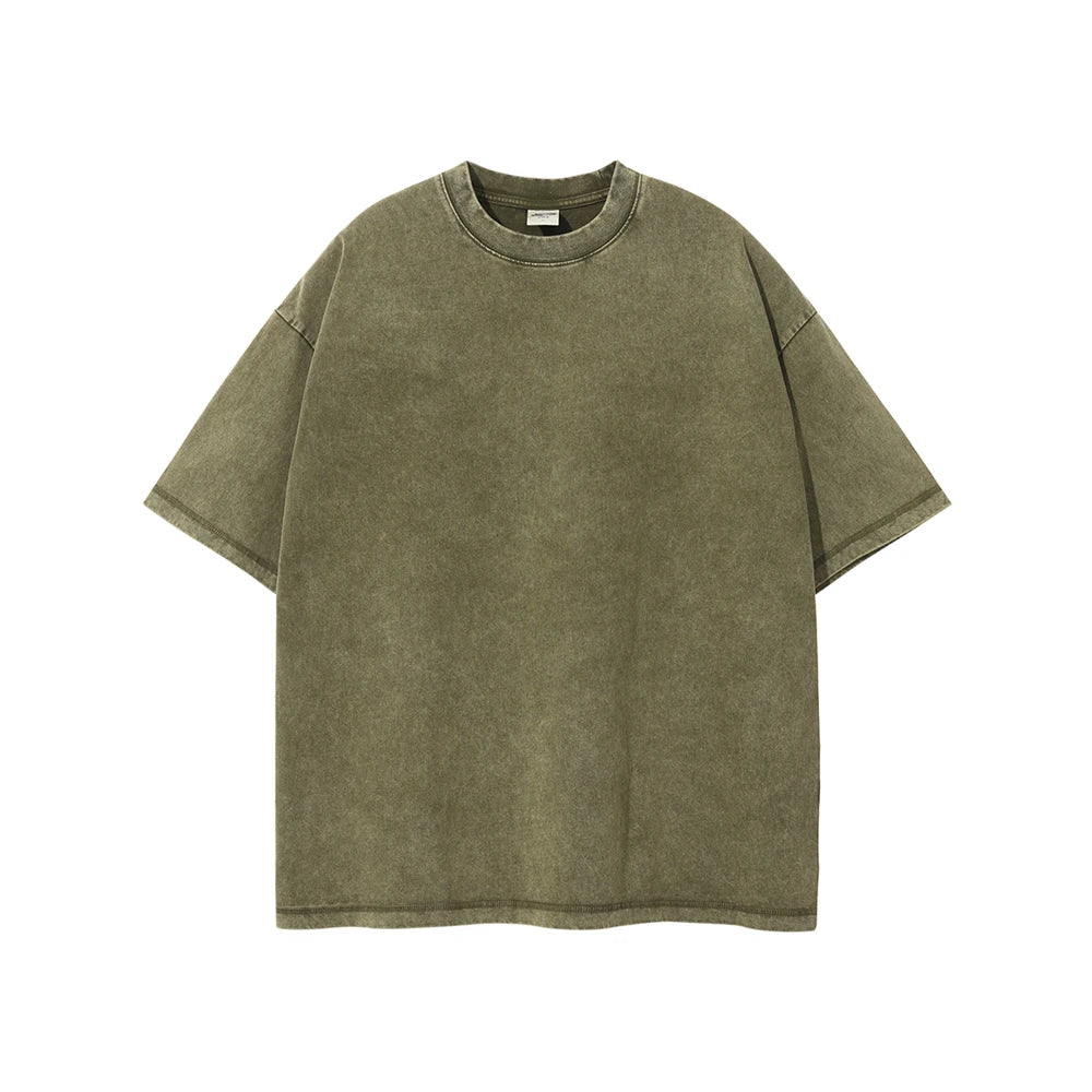 Men's Washed Cotton T-Shirt, Loose Fit 275gsm
