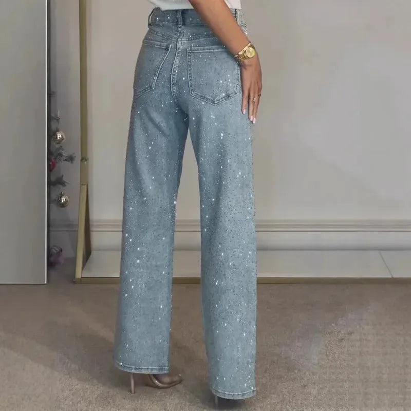 Women's Diamond Straight-Leg High-Waist Jeans
