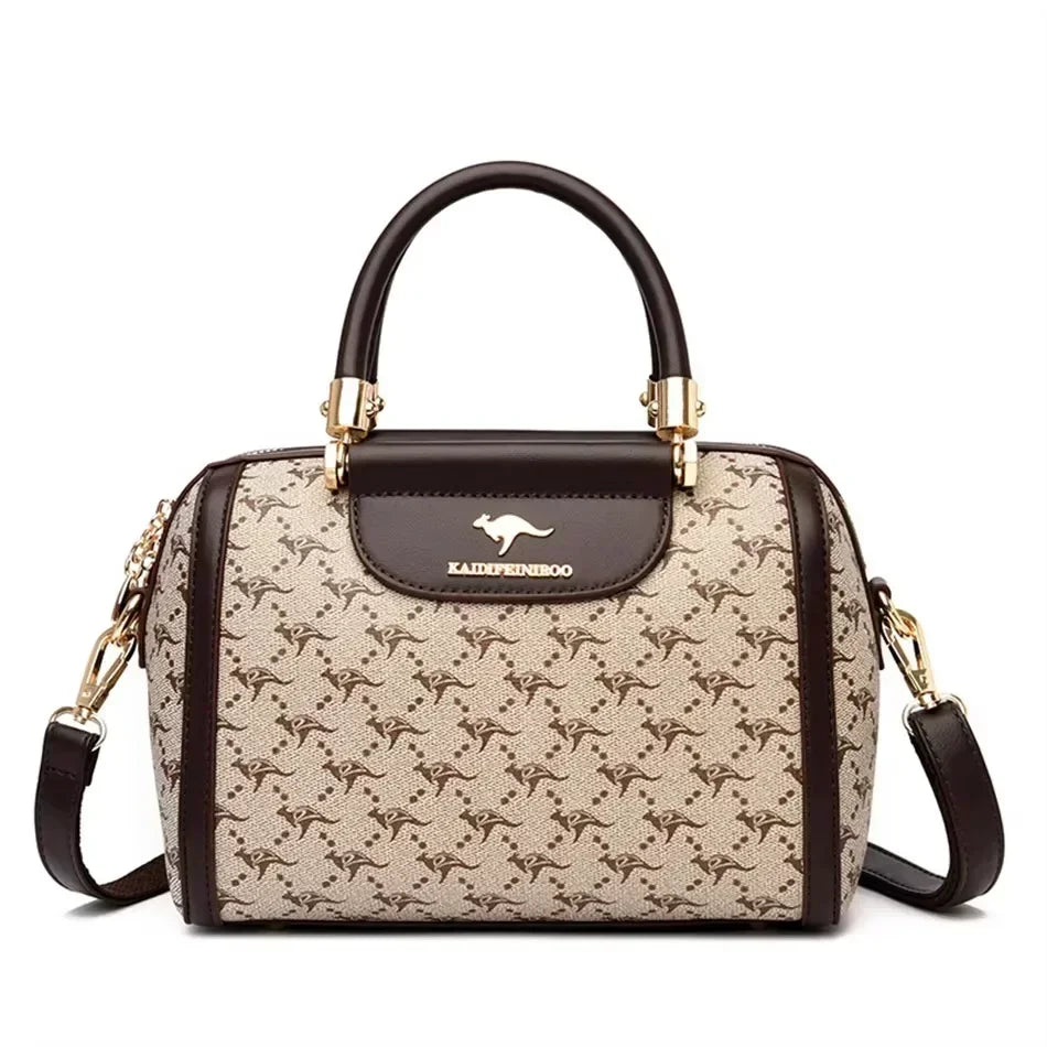 Luxury Handbag Fashion Print Large Capacity Soft Leather Women Shoulder Crossbody Bag Leisure Designer Ladies Purses and Handbag