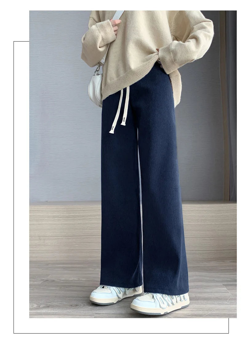 Women's Fleece Wide-Leg Winter Pants