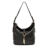 Zency Elegant Women Red Leather Handbag 100% Genuine Leather Lady Hobo Bag Charming Ring Medium Shoulder Bag Bright Yellow Bags