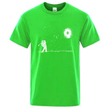 Men's High Quality Cotton Blend Funny Astronaut Print Summer T Shirt Loose O-neck Men Tshirt Short Sleeve T-shirt Male Tees Tops