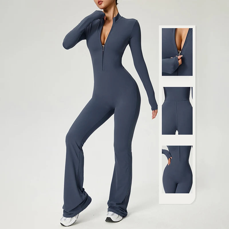 High-Performance Long Sleeve Yoga Jumpsuit