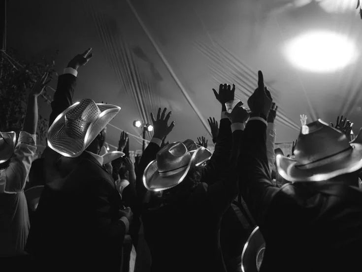 LED Light-Up Cowboy Hats – Glitter Party Pack