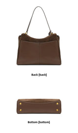 Large Capacity Autumn Winter Suede Leather Tote Bag Frosted Cowhide High-Grade Shoulder Bag for Women