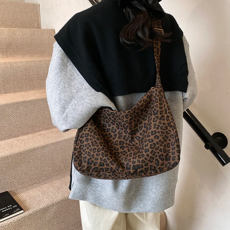 Women's Leopard Print Shoulder Bag – Large Capacity Crossbody