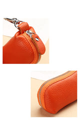 EDC Keychain for Women Genuine Leather Key Box for Car Keys Holder Case Mini  Pocket Card Wallet Coin Pouch Women's Purses