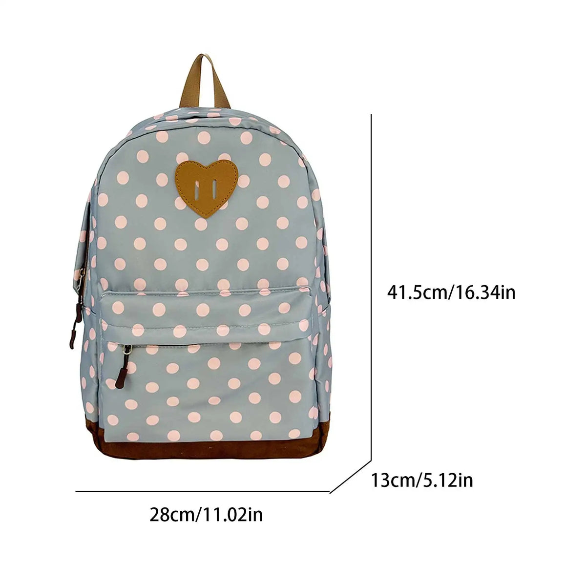 Women Nylon Polka Dot Cute Backpack Multiple Pockets Cute Playful Bookpack Travel Daypack Bag for Teens Girls College Commute