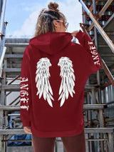 Angel Wings Oversized Graphic Hoodie