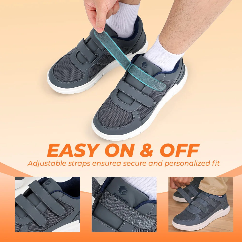 FitVille Diabetic Shoes for Men Extra Wide Width Elder Mens Diabetic Shoes for Neuropathy Swollen Feet Shoes Pain Relief