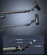 Professional Studio Low Profile Mic Arm with Extended Riser Cable Management Adjustable Microphone Stand for SM7B MV7 AM8 K688