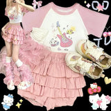 High-Waist Ruffle Mini Skirt with Bow Detail