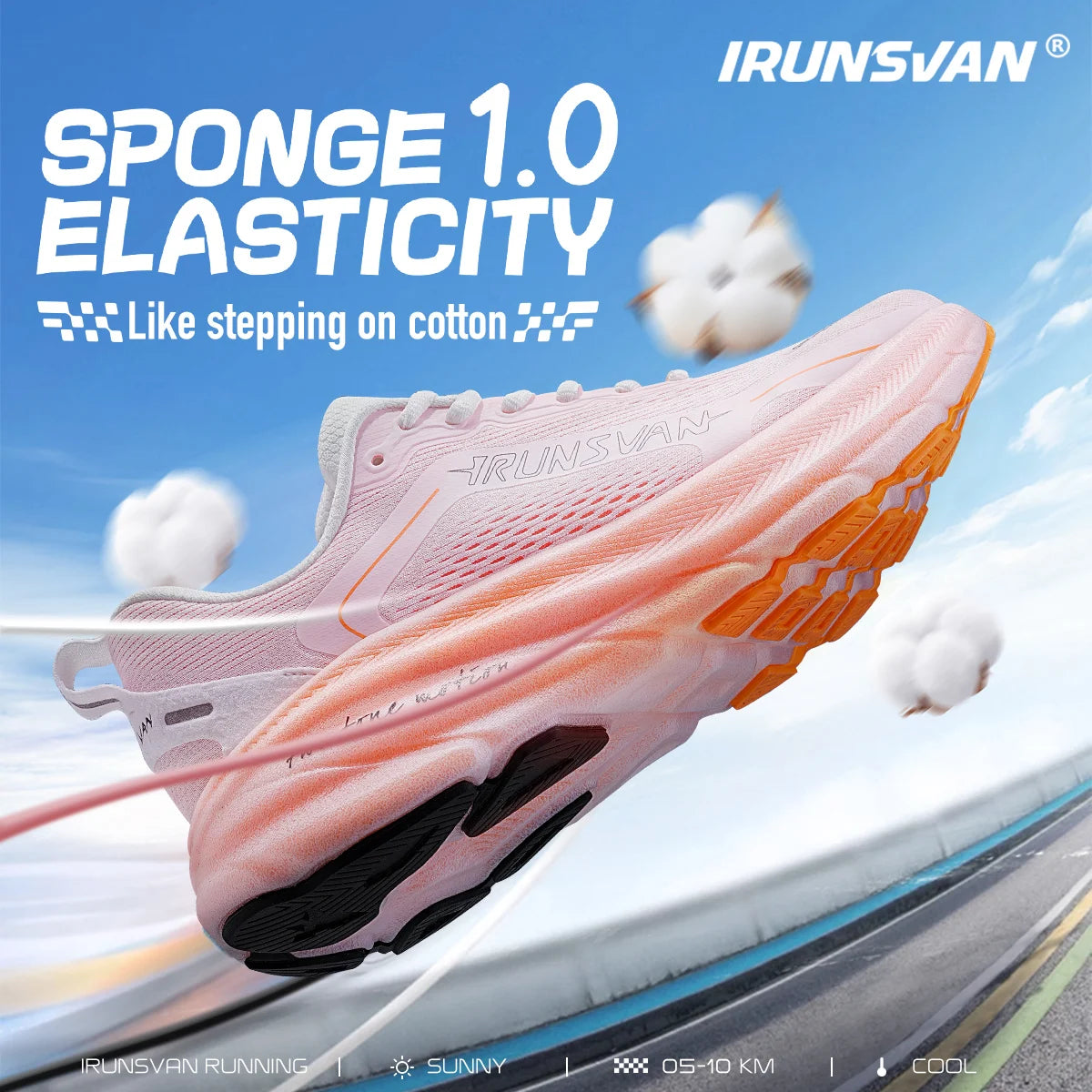 Irunsvan Qfeng1.0 Dual-color Dual-density Carbon Plated Running Shoes Shock-absorbing Lightweight Men's Water-repellent Sports