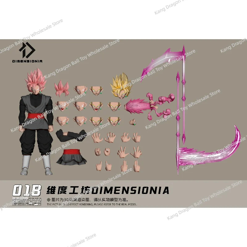In stock  Dimensionia Workshop DIMENSIONIA Dragon Ball 01A-01C Black Goku Rebel God Action Figure