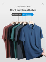 Men's Breathable Mesh Polo Shirt – Ice Silk Summer Top