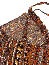Boho Ethnic Frill Trim Maxi Dress