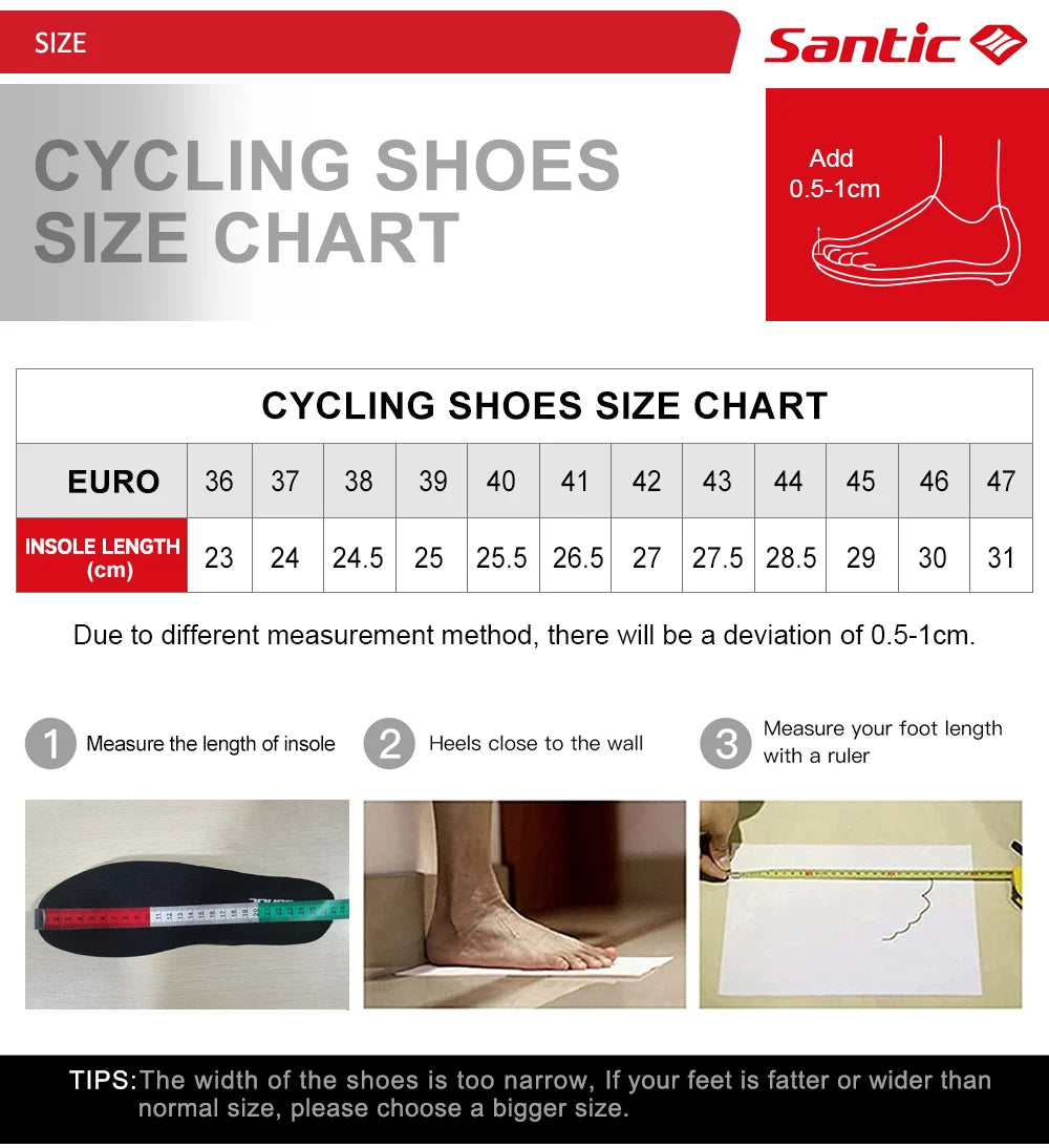 Santic Road Cycling Shoes Carbon Fiber Road Lock Shoes 14 Hardness Competition Ultra Light Cycling Shoes Suitable