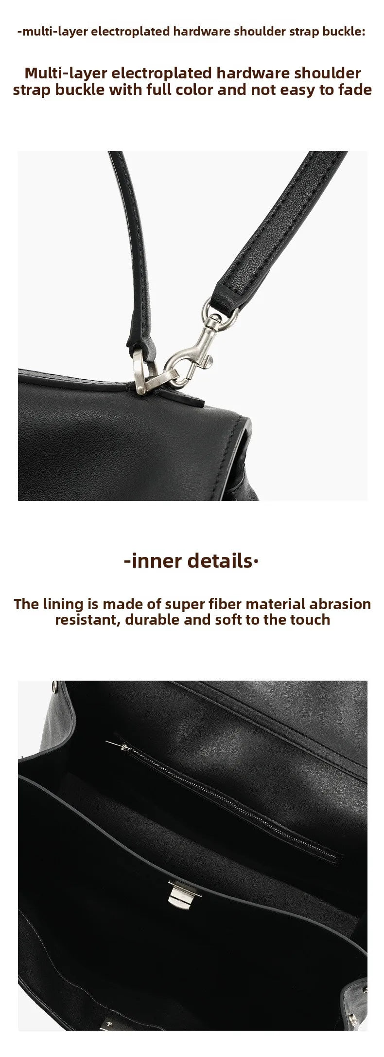 Large Capacity Women's Leather Handbag High-End Single Shoulder Crossbody Tote for Commuting