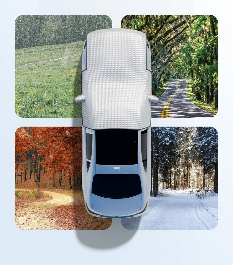 All-Weather Half Car Cover – Windshield & Roof Protection