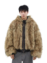 Men's Hooded Faux Fur Winter Jacket