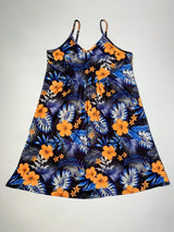 Tropical Print V-Neck Summer Maxi Dress