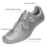 Santic Men's Cycling Shoes New Hardness16 Titanium Alloy Sole Auto-Lock Outdoor Bicycle Sneaker Adjustable Pro Road Racing Shoes